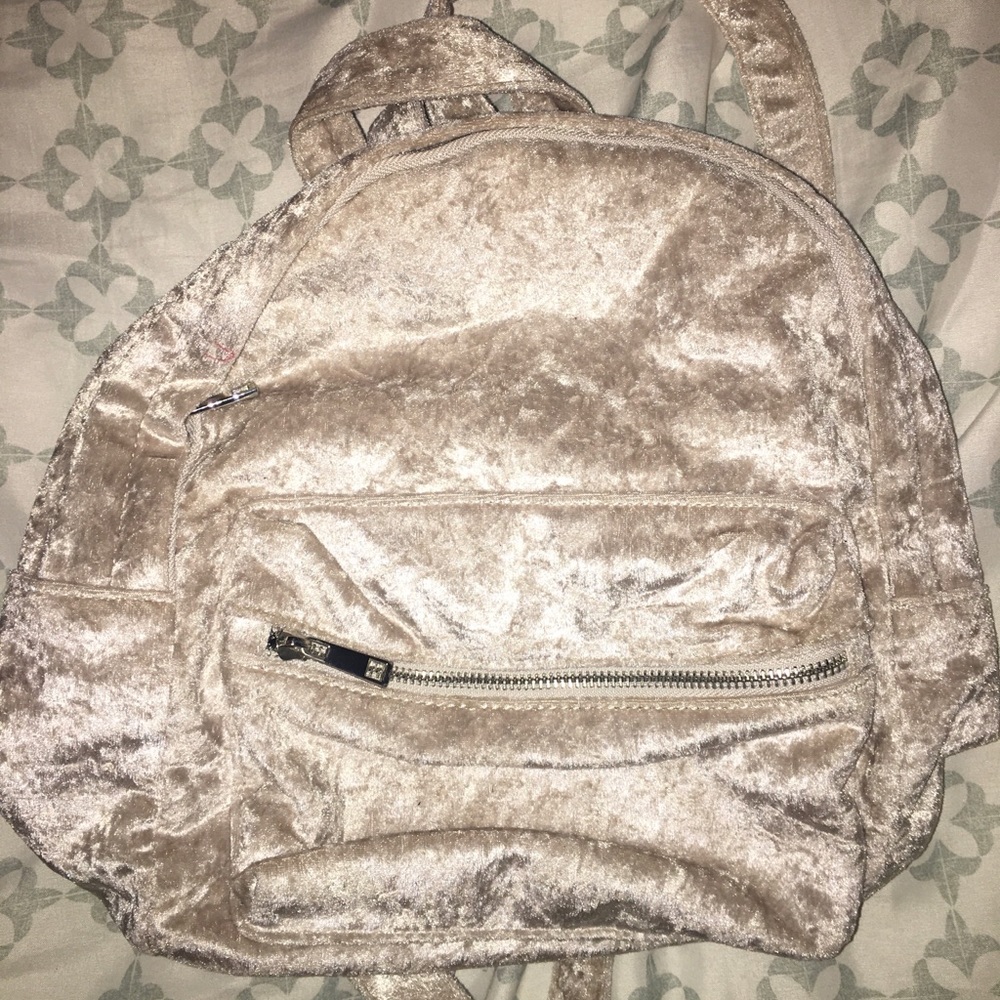 Sliver Velvet Mini Backpack